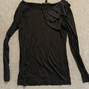 Banana Republic Black Ruffled Blouse